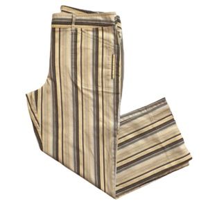 LOFT Yellow Cream Striped Mid Rise Chino Crop 6